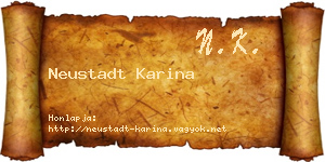 Neustadt Karina névjegykártya